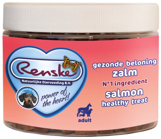 Renske Gezonde Beloning Mini Hartjes Hondensnack Zalm - 6 x 300 gr - Voordeelverpakking