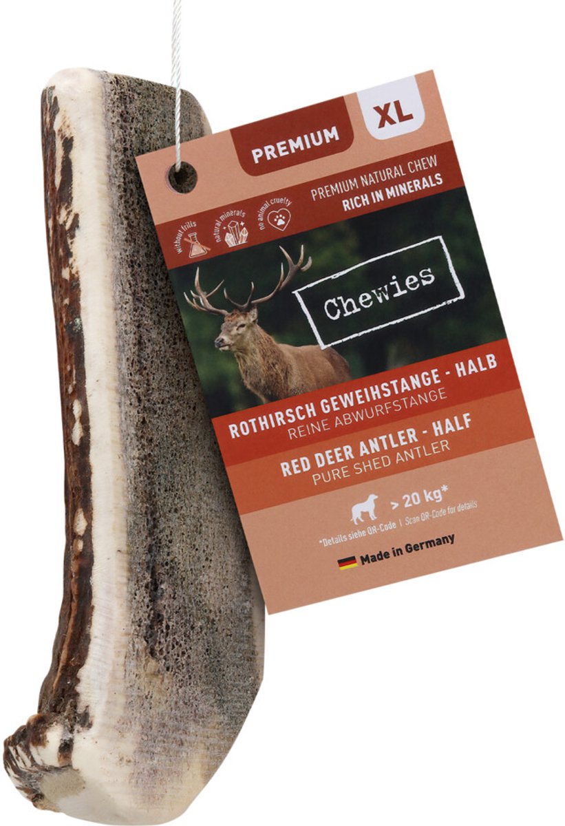 Chewies Edelherten Gewei Stang XL Half - 2 x 200 gr - Voordeelverpakking