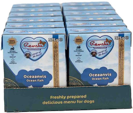 Renske Vers Tetra Hondenvoer Nat Oceaanvis - 12 x 375 gr - Voordeelverpakking