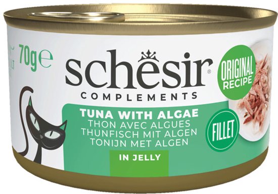 Schesir Complementary Kattenvoer Tonijn & Algae in Gelei - 12 x 70 gr - Voordeelverpakking