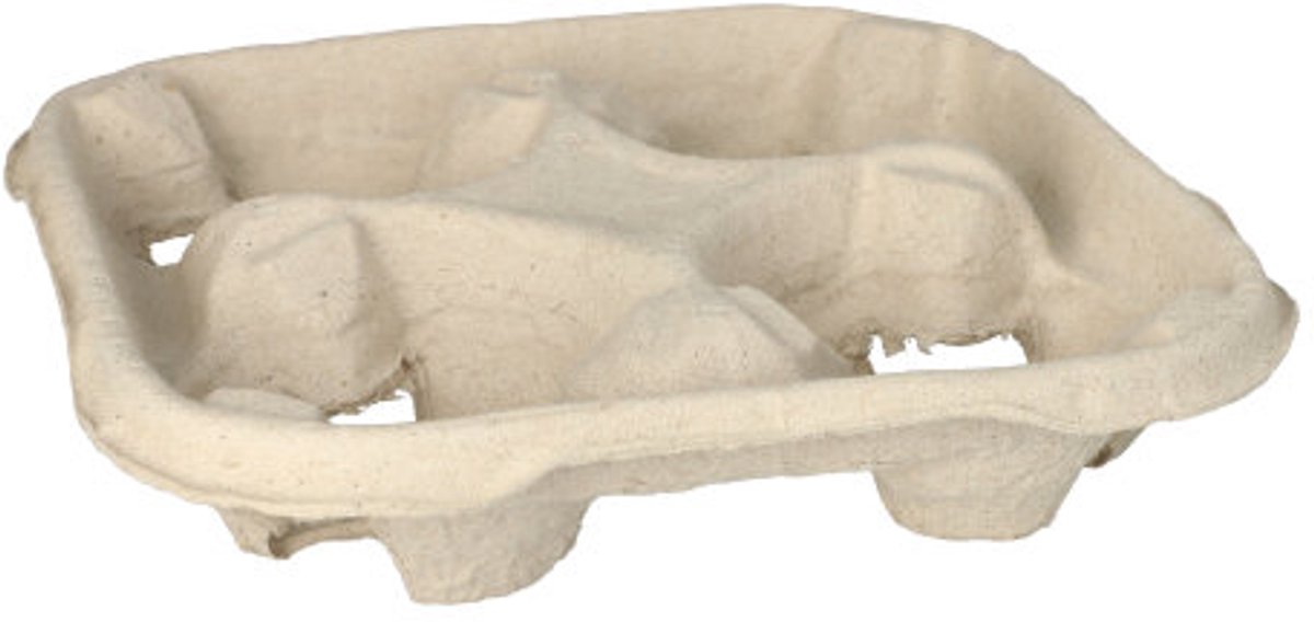 1x 110 Draagtray karton To Go 47 cm x 224 cm x 224 cm natuur voor 4 bekers