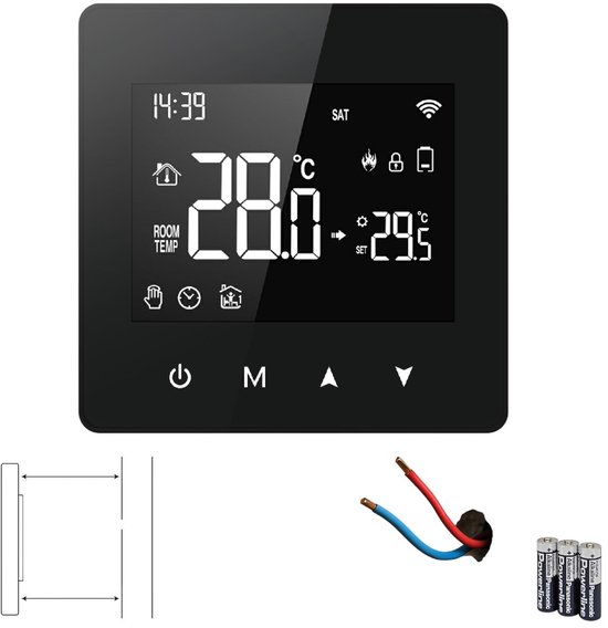 Slimme WiFi opbouw thermostaat met touchbediening