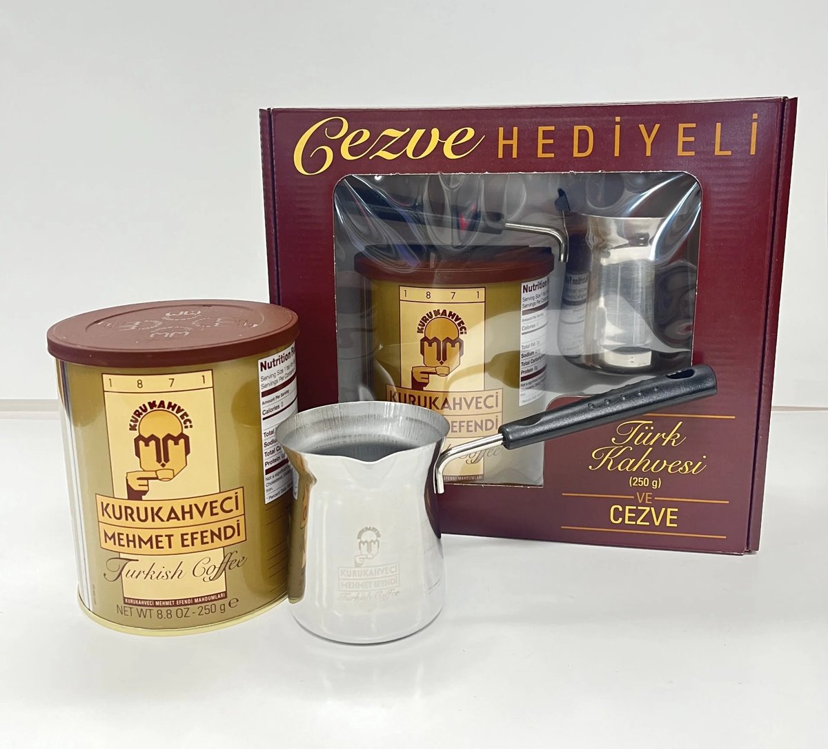250 g Kurukahveci Mehmet Efendi Turkse Koffie + Cadeaupakket met Cezve thumbnail 5