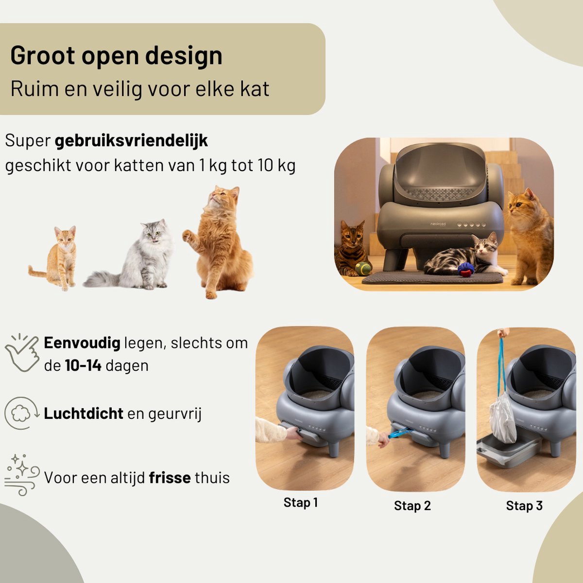 Neakasa M1 Plus Zelfreinigende Kattenbak XXL met App thumbnail 3