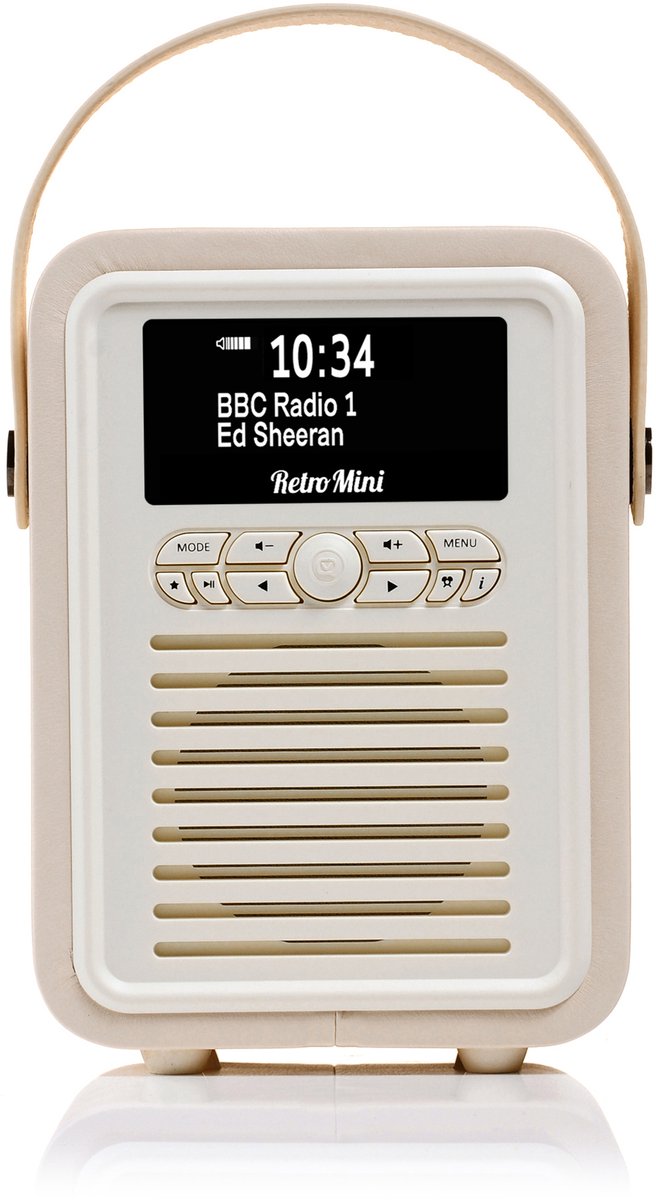 Bol.com VQ - 'Retro Mini' DAB/DAB+ digitale & FM-radio met Bluetooth - Cream aanbieding