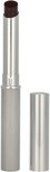 Een zilverkleurige lipstick met zilverkleurige dop, de lipstick is donkerbruin.