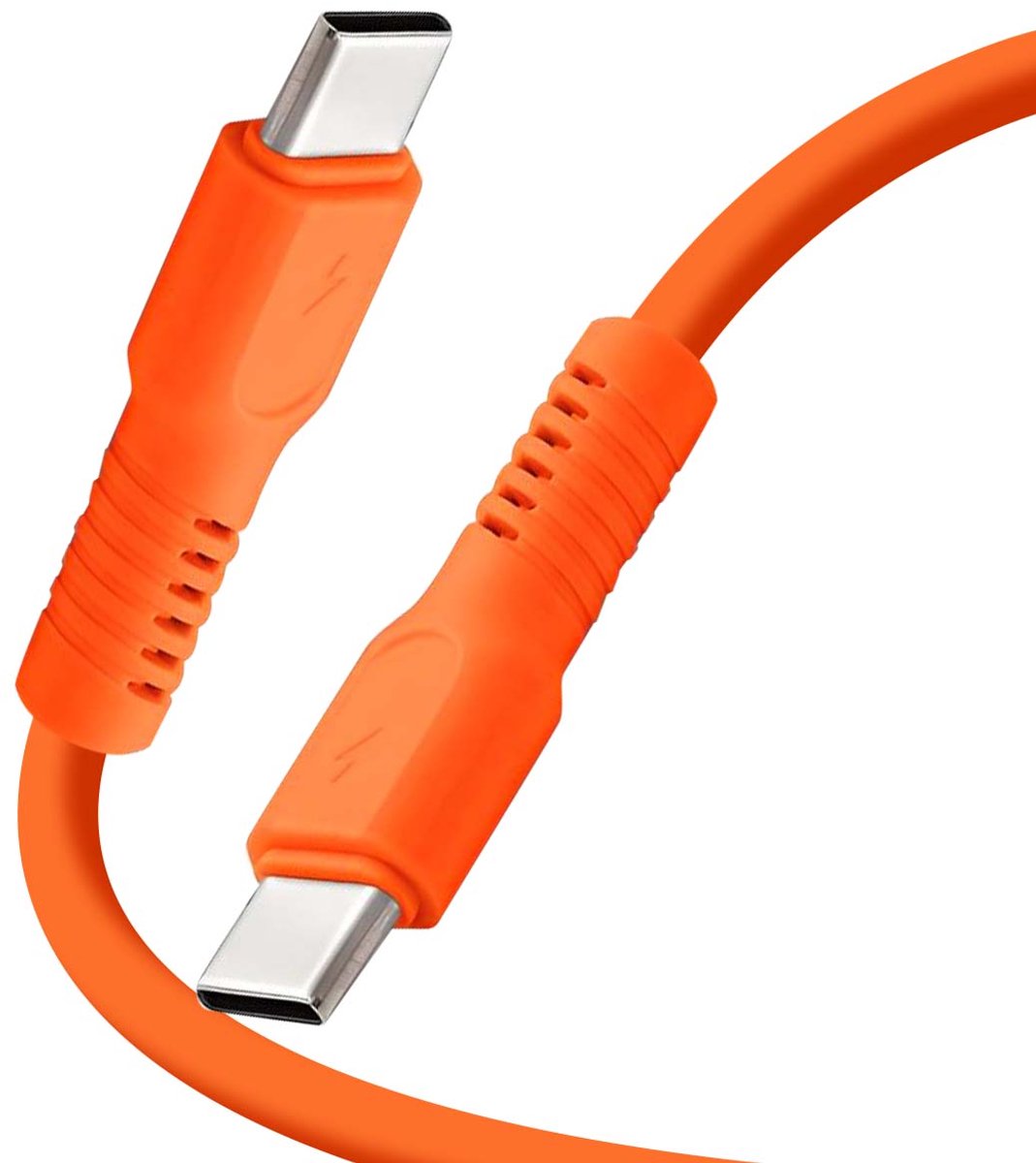 Forever, Oplaadkabel 3A en Sync USB-C naar USB-C 60W 1,8m, Oranje
