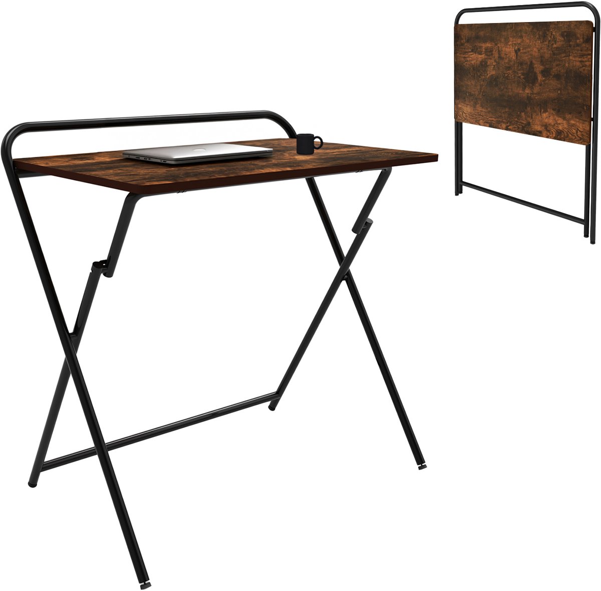Maclean - Inklapbaar tafel - laptopbureau - blad 50x80cm - 50kg max. - MC-127 B - Zwart