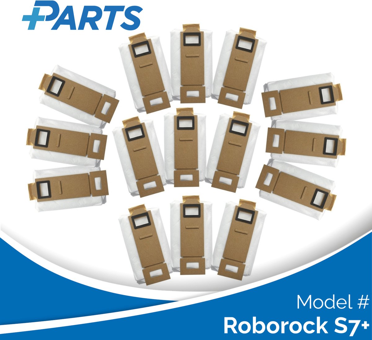 Roborock S7+ Stofzakken (15 Stuks, Plus.Parts® alternatief voor 8.02.0101)