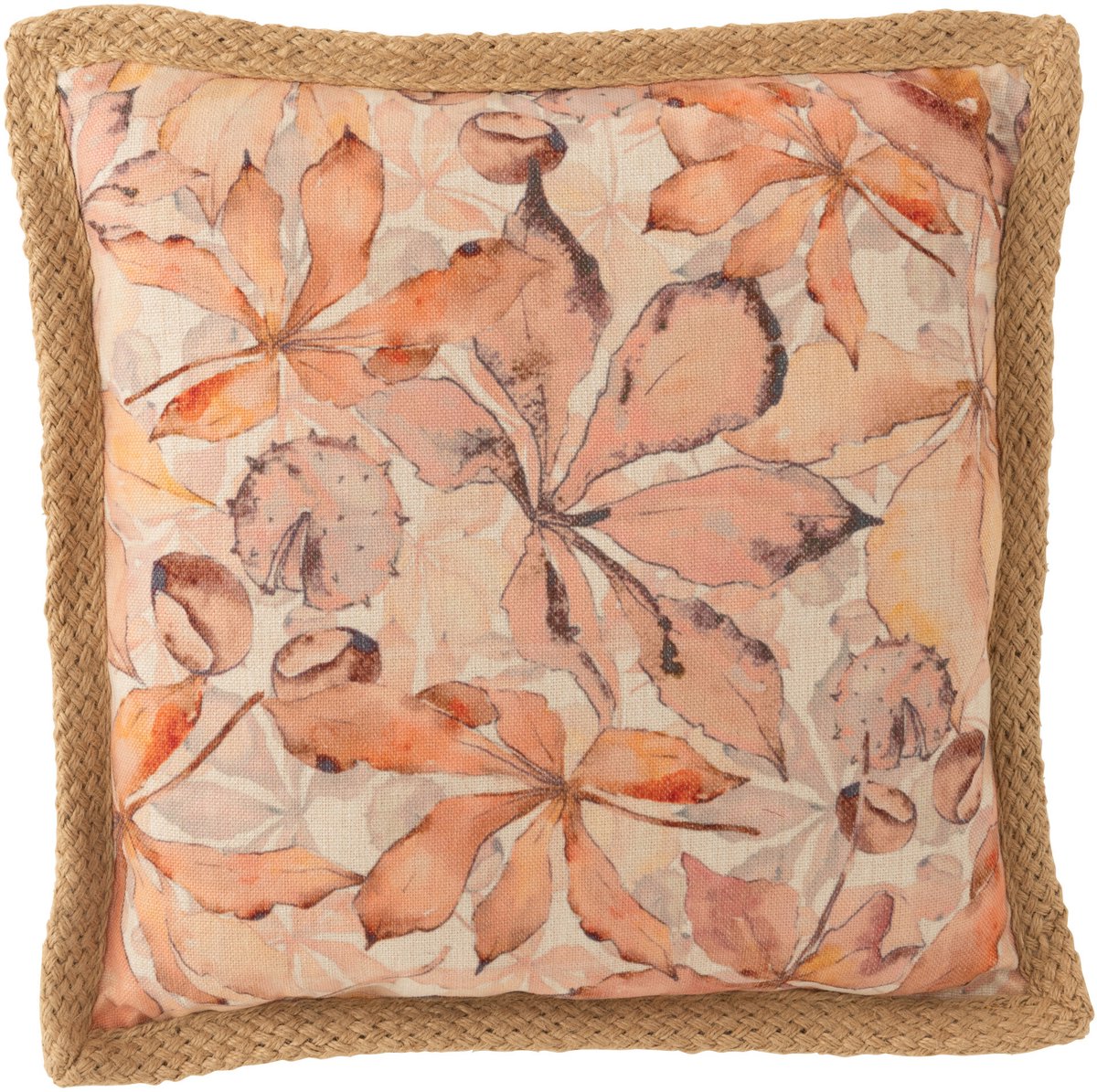J-Line kussen Garden - polyyester - beige/groen