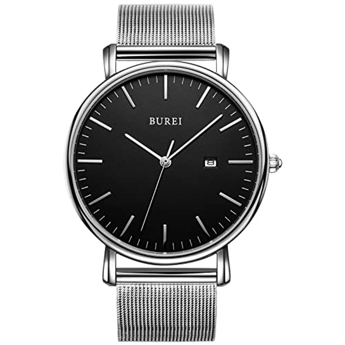 Ultra Dun Minimalistisch Modern Herenhorloge met Grote Wijzerplaat en Roestvrijstalen Band