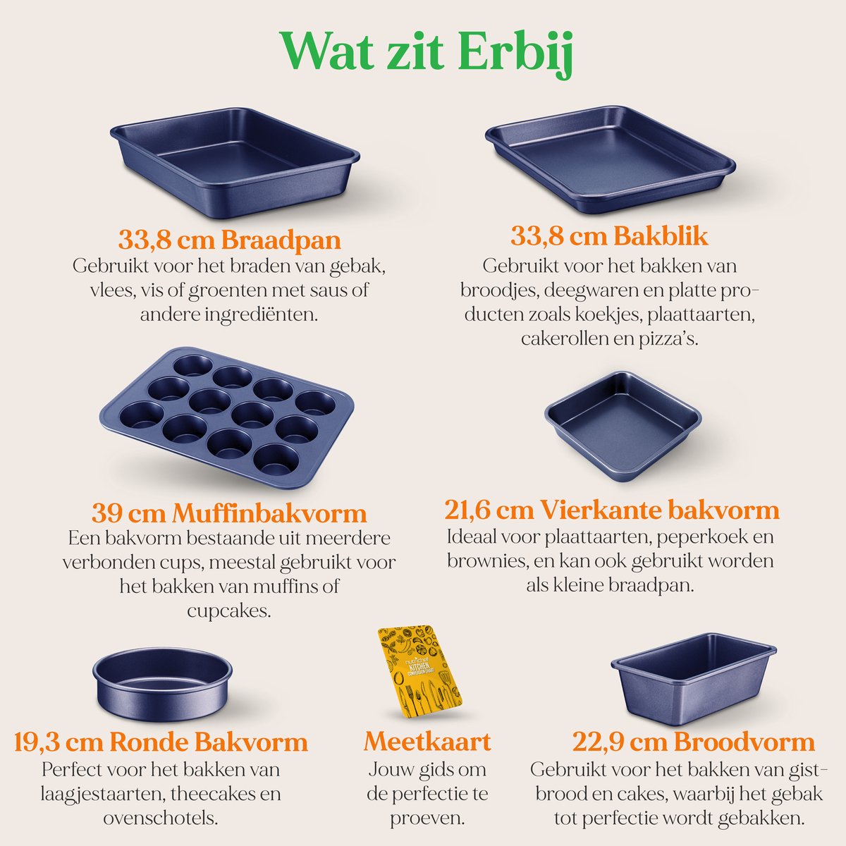 NutriChef 6-delige Bakvormenset – Antiaanbak Carbonstalen Bakplaten met Koekjesplaat, Muffinvorm, Cakeblik, Ronde & Vierkante Vorm – Oven- & Vaatwasserbestendig – foto 3