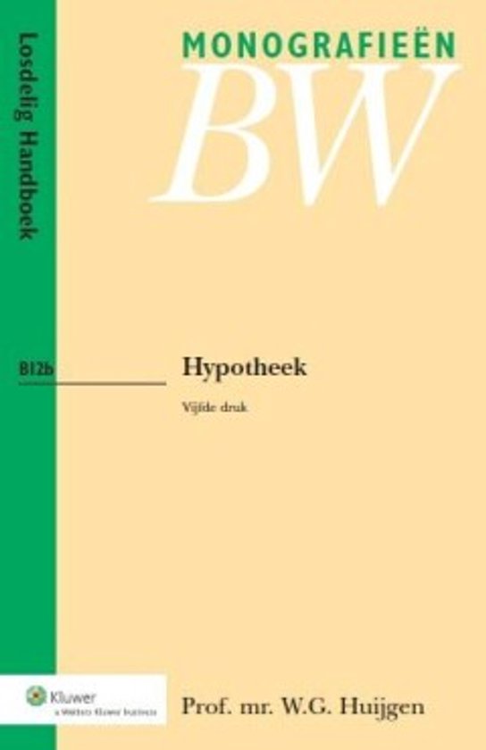 Monografieen BW B12b - Hypotheek - cover