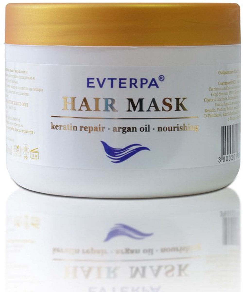 Lekkere Haar masker met keratine en arganolie - beschadigd haar - brengt glans en versterkt haar 350ml