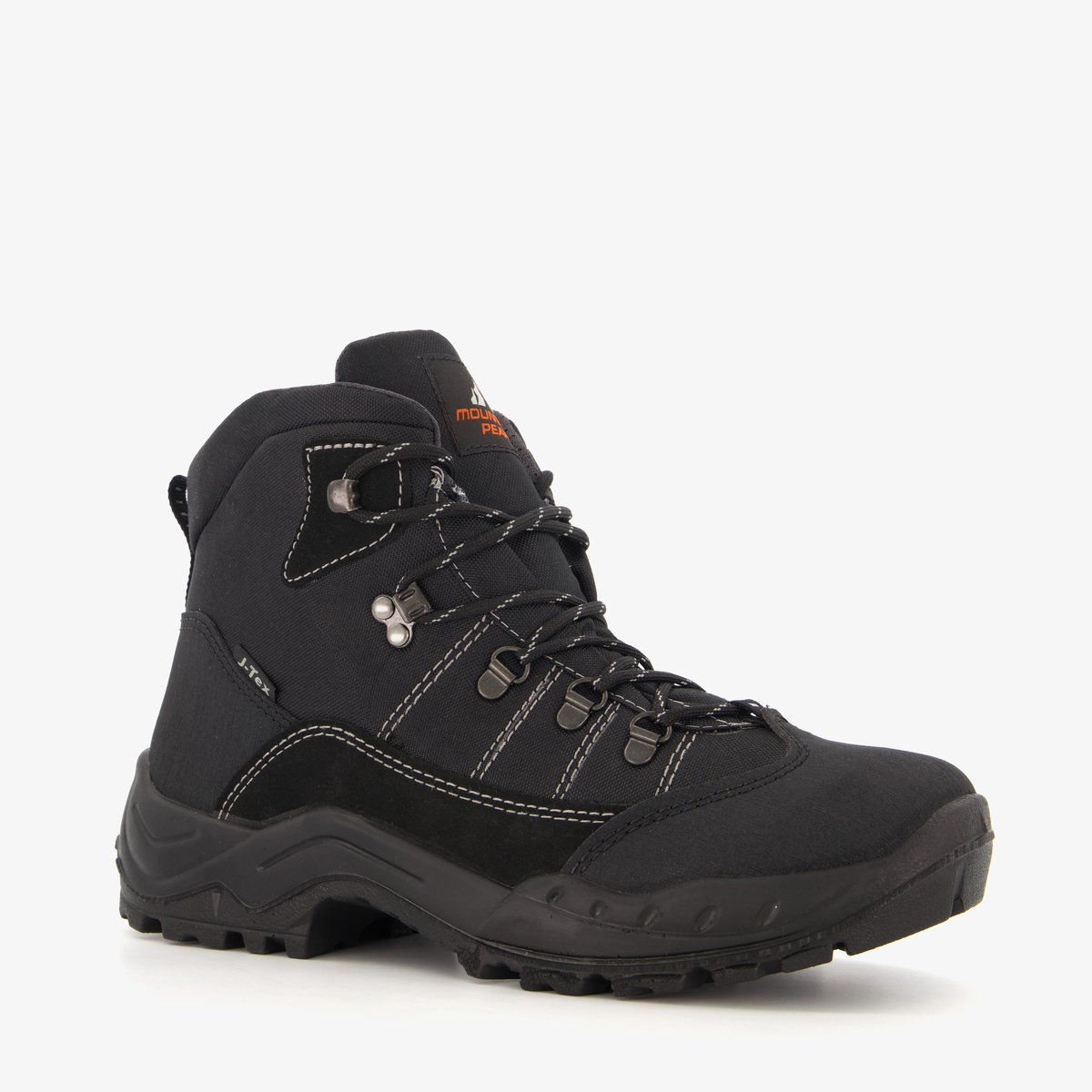 Mountain Peak leren dames wandelschoenen – Uitneembare zool Zwart