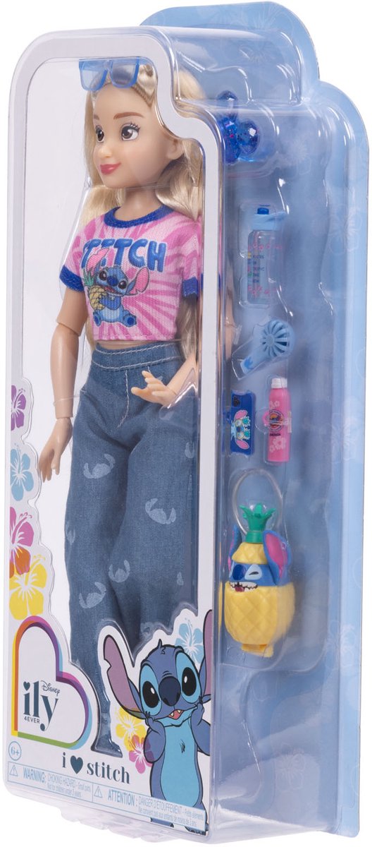 Jakks Pacific Disney Stitch Ily Modepop 25 Cm Blauw van Merkloos — afbeelding 4