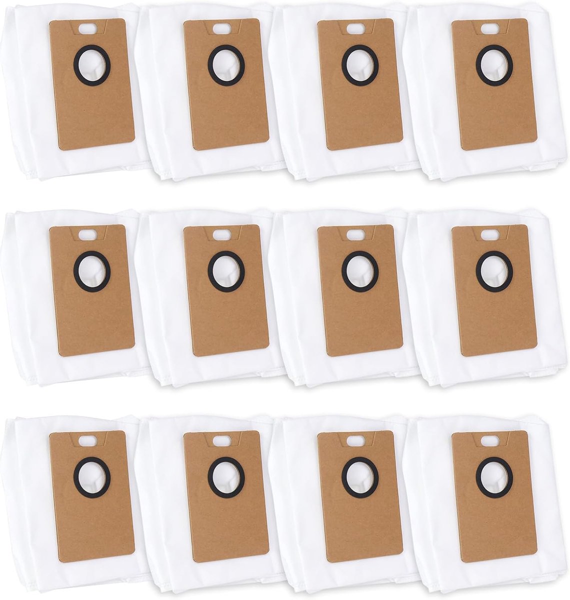 Dailygoods- Stofzuigerzakken 12 Stuks - RVA202 - Grote Capaciteit 3,5 L - Compatibel met Tapo RV30 Max Plus/RV20 Max Plus - Perfecte Pasvorm - Goed Afdichtingsontwerp - Stofzak