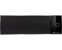 Klarstein Terrasverwarmer straler, elektrische, infraroodstraler met afstandsbediening, timer, LED-display infraroodstraler, energiezuinige verwarming, donkere straler 2200W - voor Terras voor Balkon - Patio Heater
