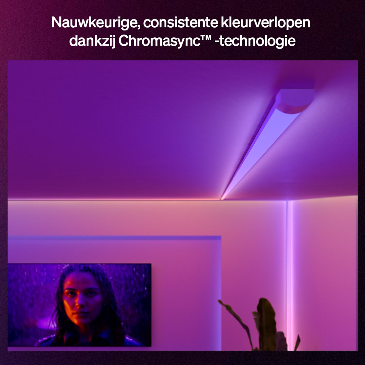 Philips Hue OmniGlow LED strip 3 m, OmniGlow, Gelijkmatig licht en kleurovergangen, Ultrahelder, echt wit licht 2700 lumen — afbeelding 6