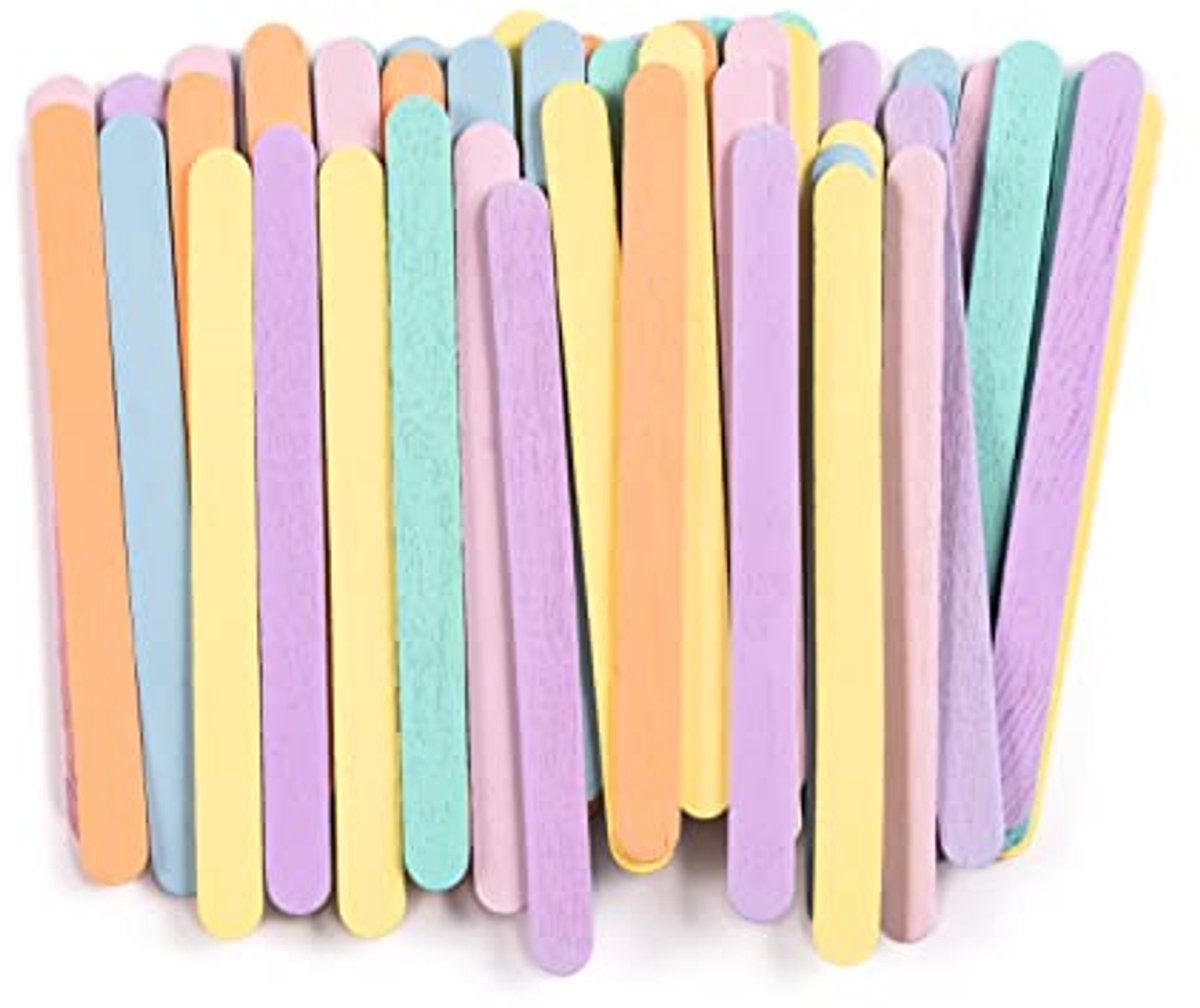 Houten Stokjes Pastel - 50 Stuks voor Knutselen en Decoratie