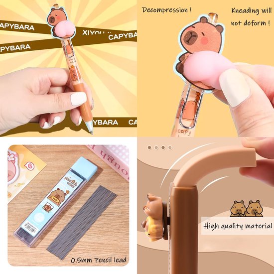 Capybara Etui Pluche Pennenetalui - Schattig Cartoon Rits Organizer Voor School & Reizen