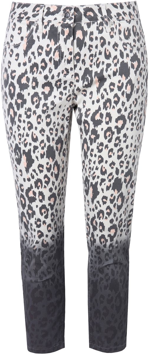 Angel of Style - Dames - Broek Slim Fit luipaardpatroon 4-pocket - Licht beige - Maat 58