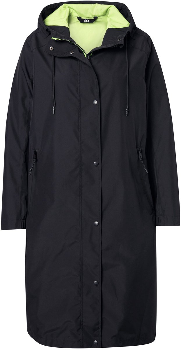 Laurasøn - Dames - Functionele mantel capuchon 2-wegrits - Zwart - Maat 44+