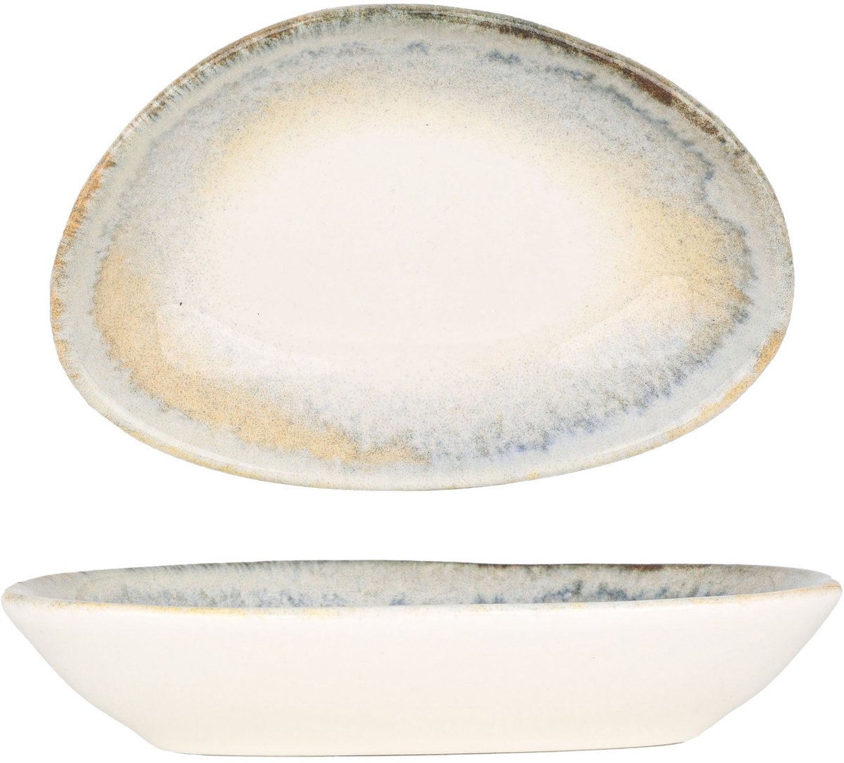 Bonna Serveerschaal - Knidos - Porselein - 12x8 cm - set van 2