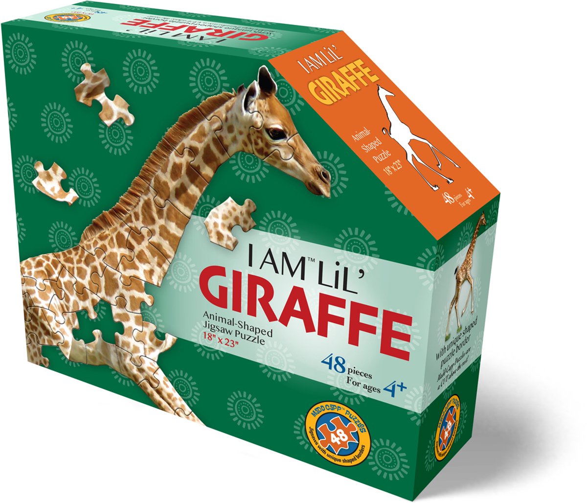 MAD CAPP puzzel speelgoed - Giraffe dierenpuzzel 48 stukjes karton.