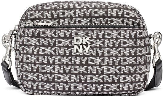 DKNY Dames Jenny Tote 100% Polyester met PU Trim, Zwart Logo en Zwart, Zwart Logo And Black