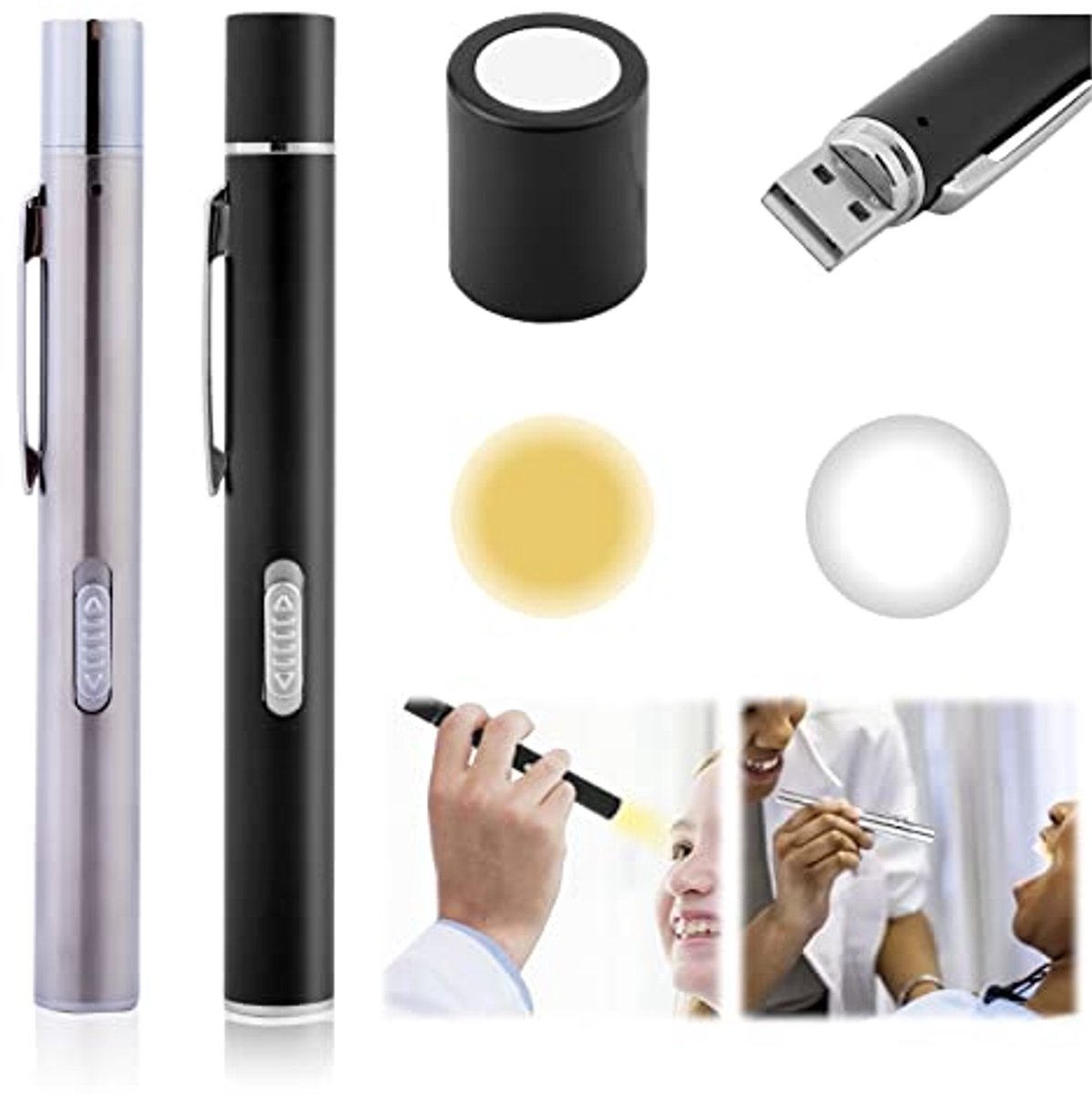 Diagnostische pupillenlamp met USB-oplaadfunctie - 2 stuks - Ideaal voor artsen en verpleegkundigen