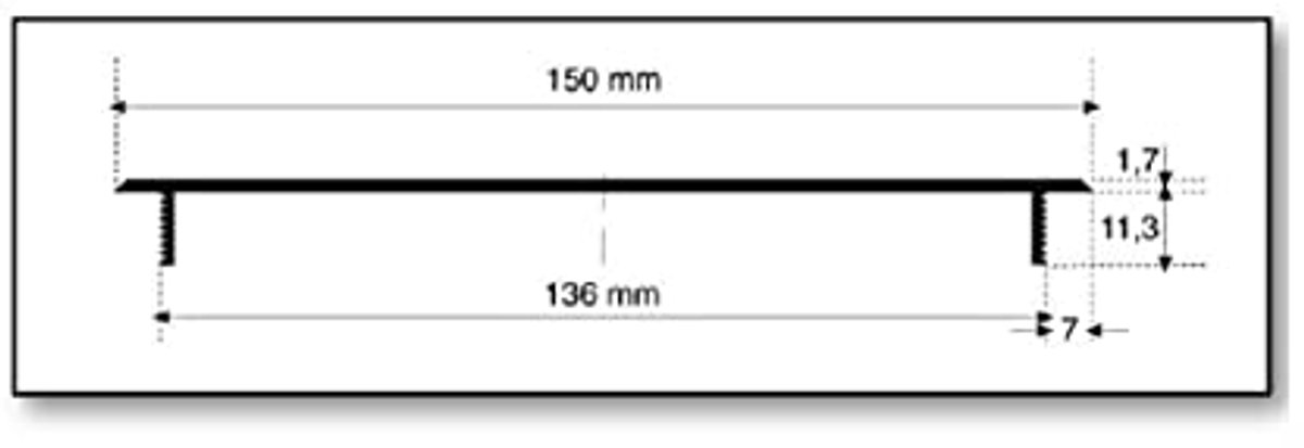 Ventilatierooster aluminium 150mm breed - Wit RAL9016, 800mm lang - Ideaal voor ventilatie en schimmelpreventie