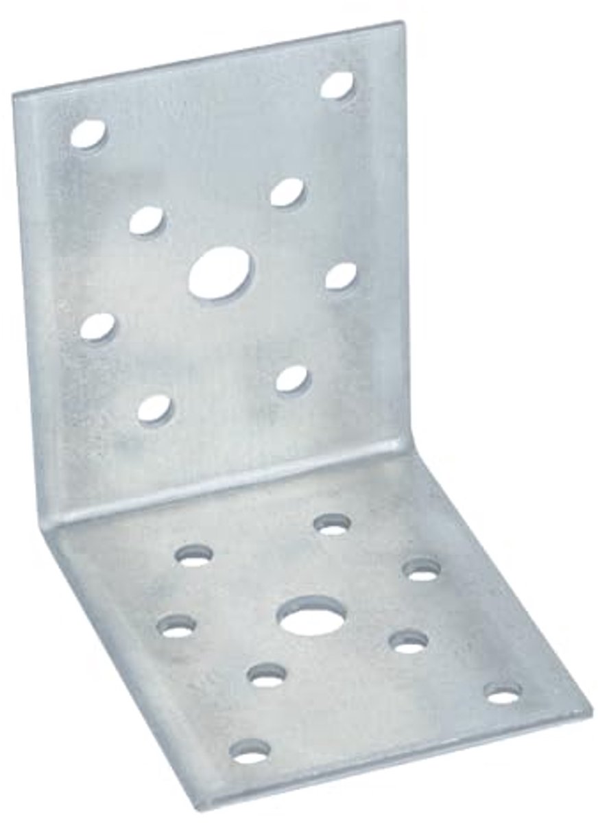 Hoekverbinder 70 x 70 x 55 mm - Verzinkt - Voordeelverpakking van 25 stuks