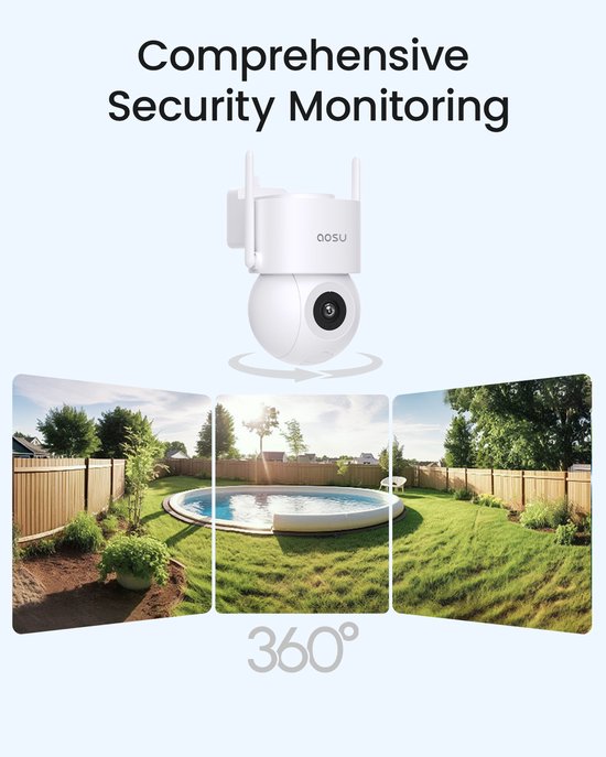 AOSU SecurityCam D1 SE - 3K Beveiligingscamera - 360° Zicht - Bedraad — afbeelding 5