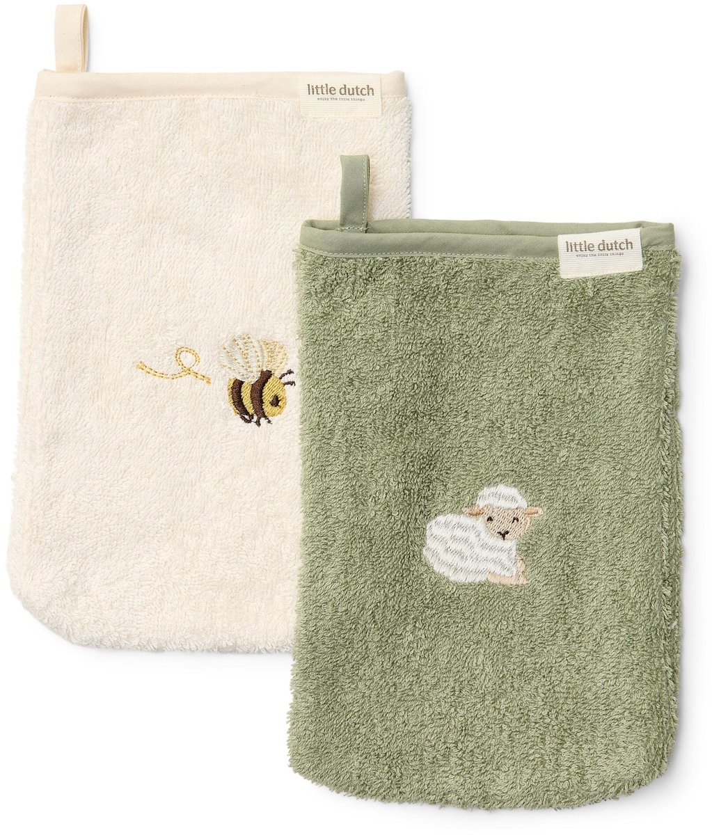 Washandjes set - Groen - Little Farm