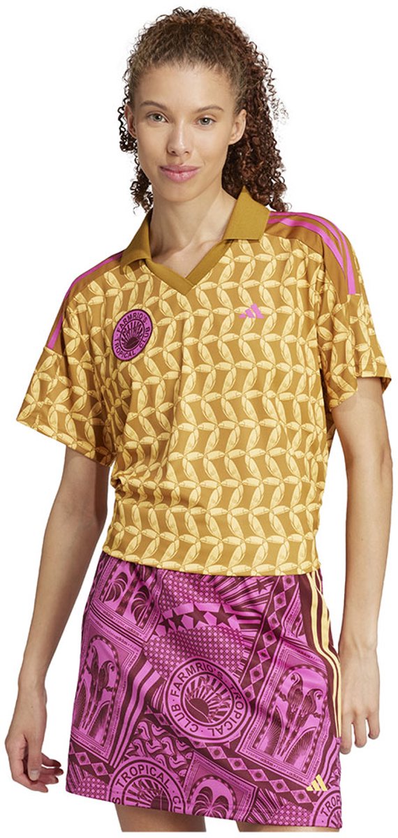 Adidas X Farm Overhemd Met Korte Mouwen M Vrouw Goud