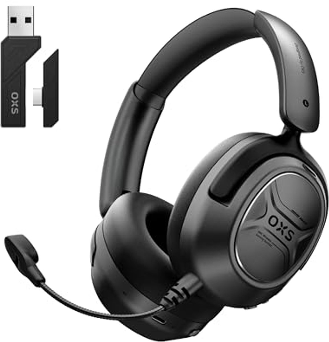Draadloze Gaming Headset met Actieve Ruisonderdrukking, Bluetooth 5.4, Lage Latentie en 70 Uur Batterijduur voor PC, PS4, PS5, Switch en Mobiele Telefoon