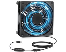 USB Ventilator met 3 Snelheden - 120mm PC Ventilator voor Laptop en Computer