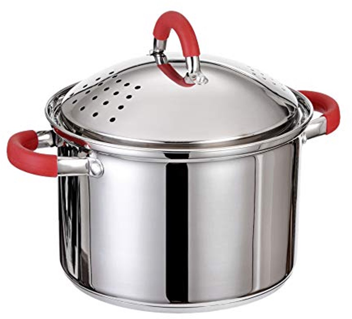 Pastapan 22 cm met Afgietfunctie en Deksel - RVS Kookpan met Thermocapsule Bodem
