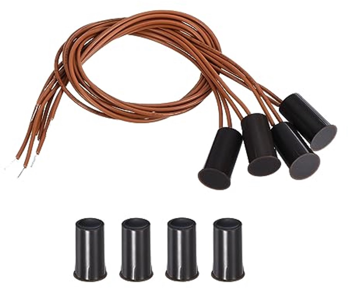 Magnetische rietschakelaar 4-pack - Bedrade alarmsensor voor deuren en ramen