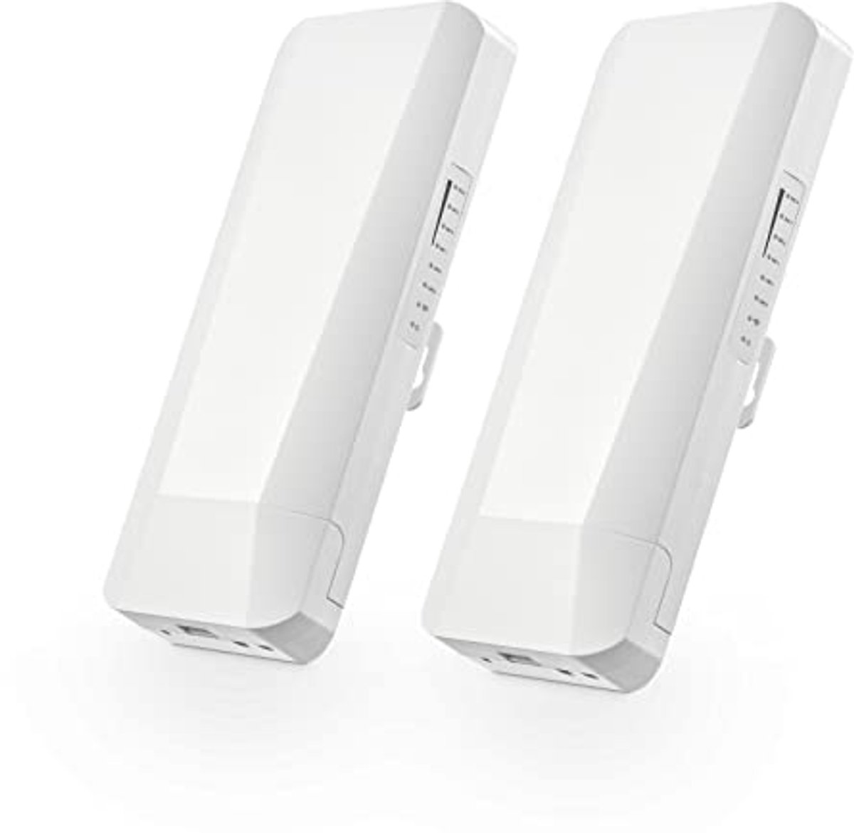 Punt-tot-punt WLAN WiFi-brug buiten met 2 ethernetpoorten, 5 GHz, tot 3 km afstand, 100 Mbit/s, 24V PoE-adapter