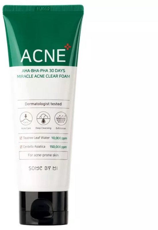 AHA BHA PHA 30 Days Miracle Acne Clear Foam - Some By Mi - Gezichtsreiniger - Koreaanse skin care