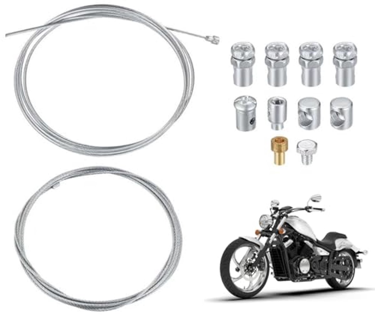 Universele 2 m Bowdenkabel Set voor Fiets en Scooter - 2 Stuks Gaskabel en Koppelingskabel