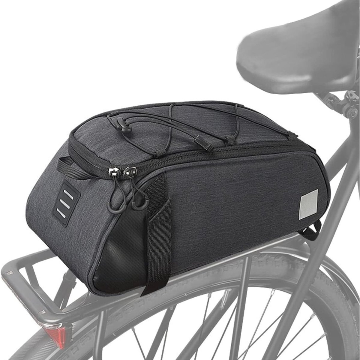 Solacis Fietstas enkel - Enkele fietstas waterdicht - Fietstas achter - Bagagedrager - Fietsaccessoires - Fietsen - School - Werk - Boodschappen - Must have!