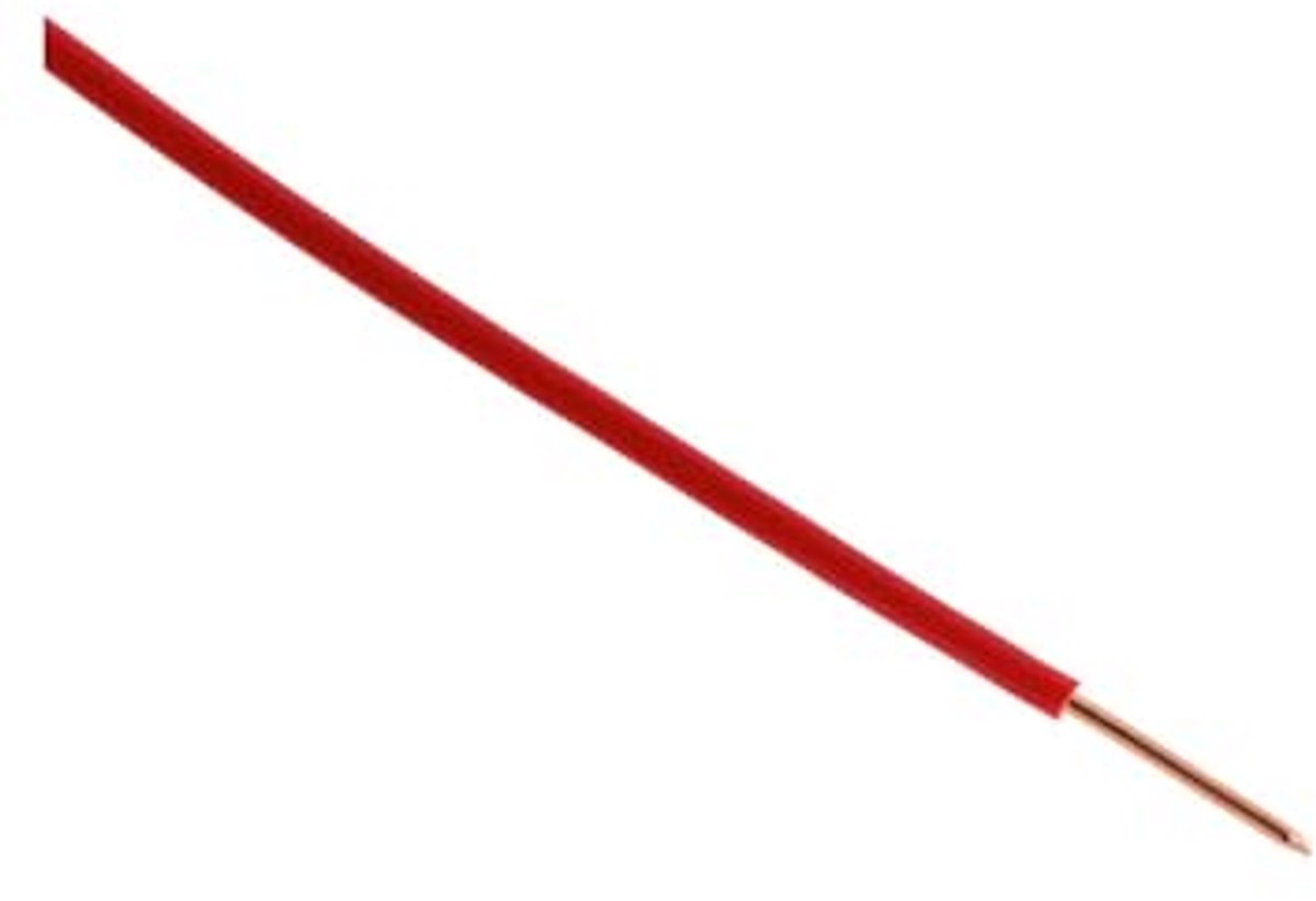 Elektrische Voedingskabel H07V-U 1.5mm² - PVC Isolatie - Binnengebruik - Rood - 10m