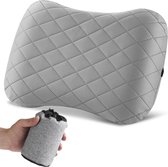 Nekkussens - Oreiller gonflable, oreiller de voyage gonflable, parfait pour les voyages, le camping, l'outdoor, la pêche (gris)