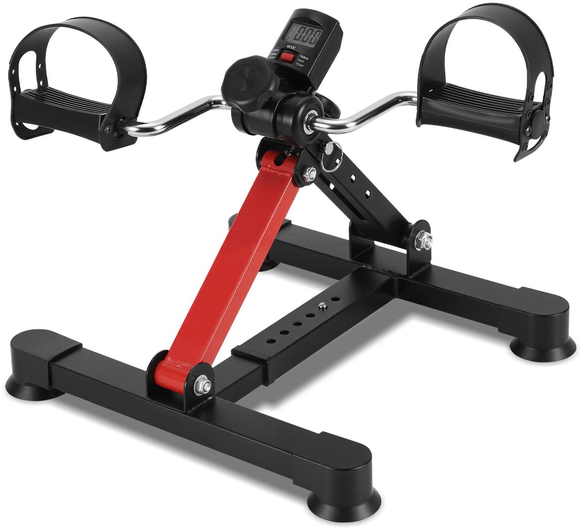 Revalidatiefiets | Hometrainer armen benen | Mini hometrainer | Rotor fiets | Oefenfiets senioren | Opvouwbare hometrainer | Fitness voor ouderen | Thuisrevalidatie | Revalidatieapparaat | Bureaufiets | zwartrood