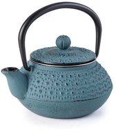 Tealøv Arare Théière Fonte 800 Ml – Émaillée Intérieur + Infuseur Inox Design Japonais Picots Bleu