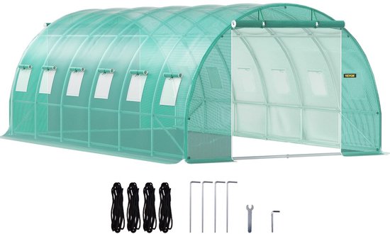 Outsunny Tunnelkas afdekking, 600 x 300 x 200 cm, UV-bestendig, waterdicht, voor optimale groei
