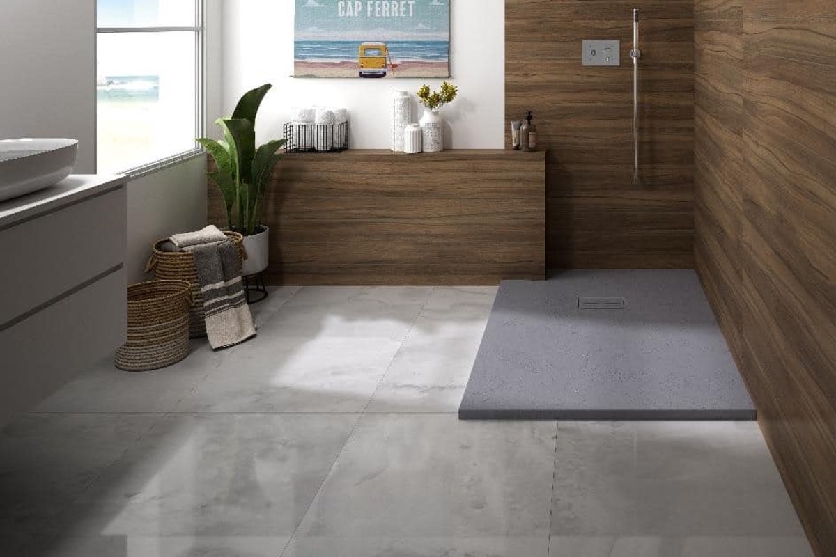 Kinedo Kinerock douche bak steengrijs 120x90x4 cm